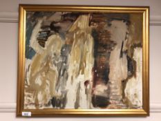 J Thomg : abstract study, oil on board, 53 cm x 43 cm.