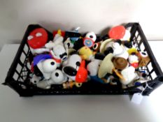 Large collection of plastic toy snoopy's.