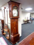 A 19th century mahogany cased longcase clock by J Cameron of Kilmarnock, pendulum,