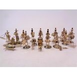 A collection of seventeen Chinese silver traditional figures,