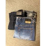 A pair of Hugo Boss pre-worn jeans, waist 32", together with a pair pof Hugo Boss moleskin jeans,