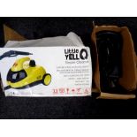 A Yello steam cleaner, boxed,