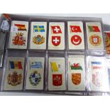 Quantity of John player Gallagher cigarette cards, drum banners, cap badges, flags of the nation,