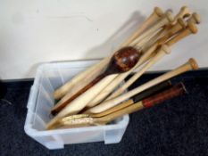 A box of wooden throwing club,