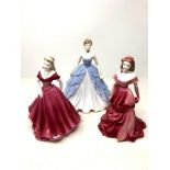 Three Coalport figures; Ladies of Fashion Belinda and Valerie, together with Evening Elegance no.