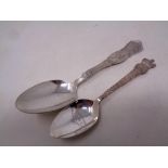 Two silver plated commemorative spoons