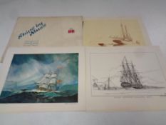 A folio of Captain M E Munson sailing prints,