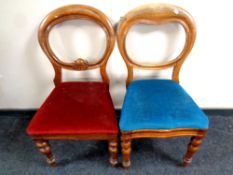 Two Victorian mahogany dining chairs
