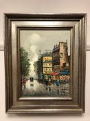 Antonio Devity (1901-1993) Parisian street scene, oil on canvas, 39cm by 29cm.