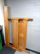 A pine 4ft 6' bed frame,