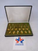 A set of twelve cased Edmonton 1978 Commonwealth Games commemorative teaspoons
