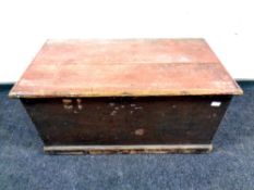 An antique pine blanket box,