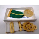 Two masonic medals in case