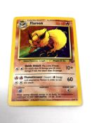 Pokemon - An original 1990's Flareon 3/64 holographic shiny card.