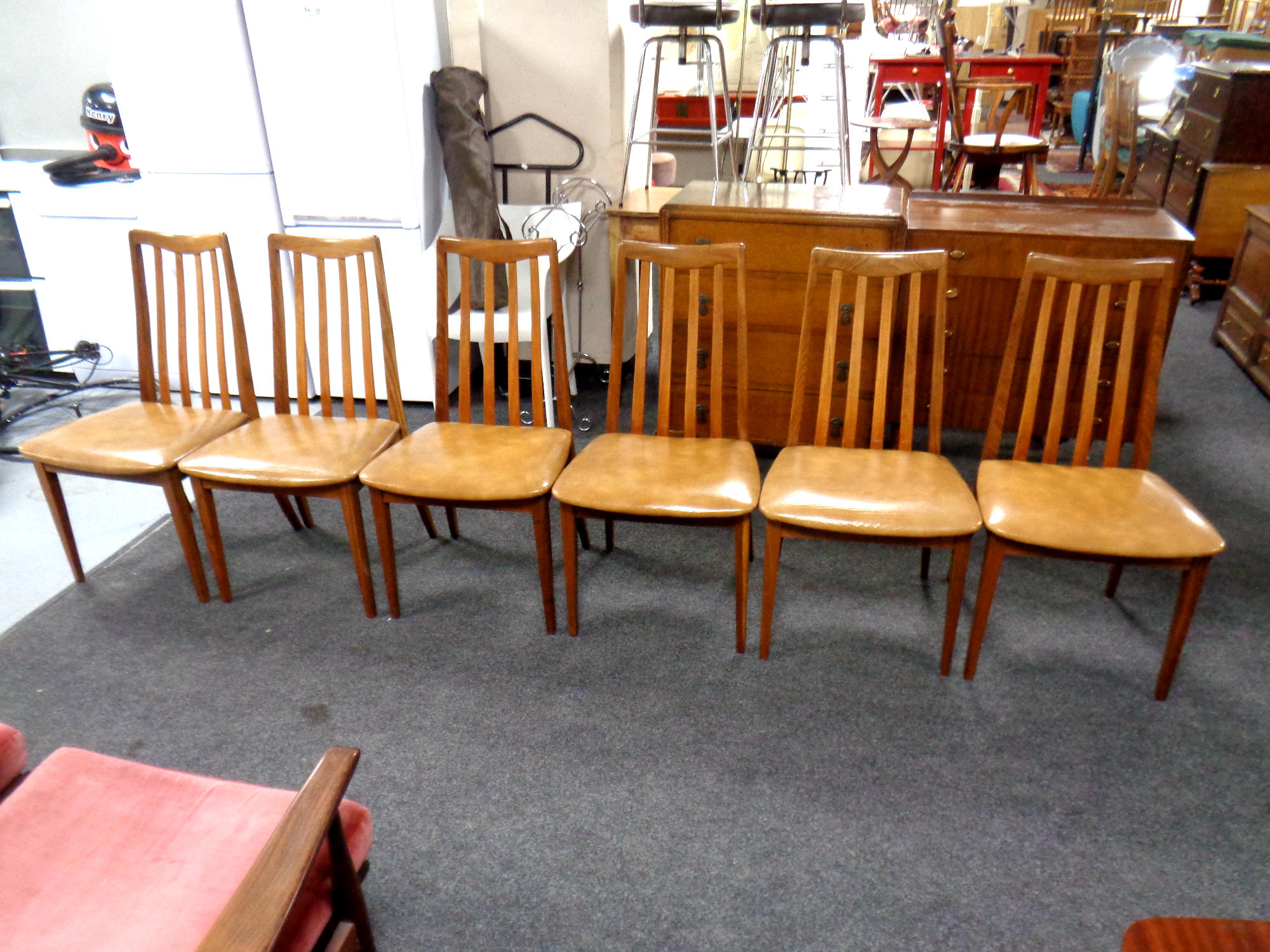 A set of 20th century teak G Plan railback chairs