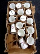 A box containing a quantity of Eider bone china mugs