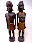 Two carved African hardwood tribal figures