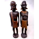 Two carved African hardwood tribal figures
