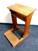 A 20th century oak church prayer kneeler, width 53.