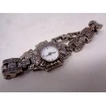 A quartz silver plated wristwatch