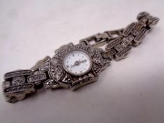 A quartz silver plated wristwatch