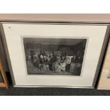 Continental School : Figures in a salon, monochrome print, 62 cm x 48 cm.