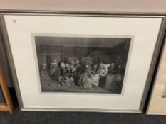 Continental School : Figures in a salon, monochrome print, 62 cm x 48 cm.