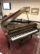 A mahogany cased baby grand piano by Chappell, width 139 cm.