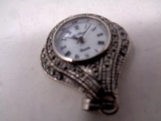 A marcasite fob watch