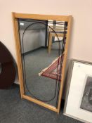 A pine framed mirror 61 cm x 117 cm