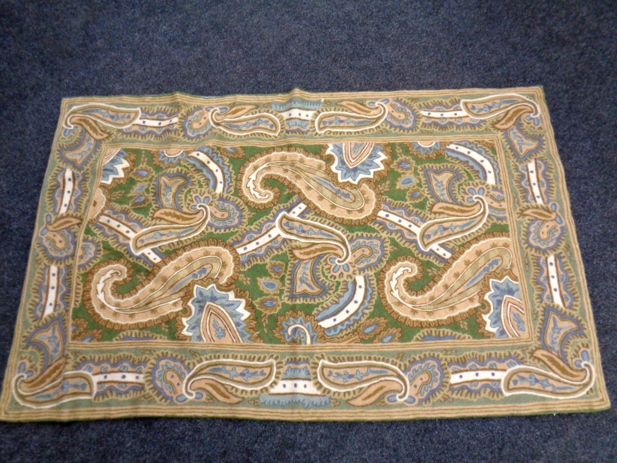 A chain stitch rug,