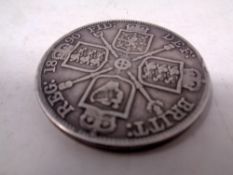 A Victorian silver double Florin dated 1890.