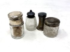 Four silver lidded pots