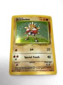 Pokemon - An original 1990's Hitmonchan 7/102 holographic shiny card.