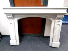 A contemporary composite fire surround