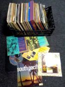 A box containing vinyl LPs and box sets to include compilations,