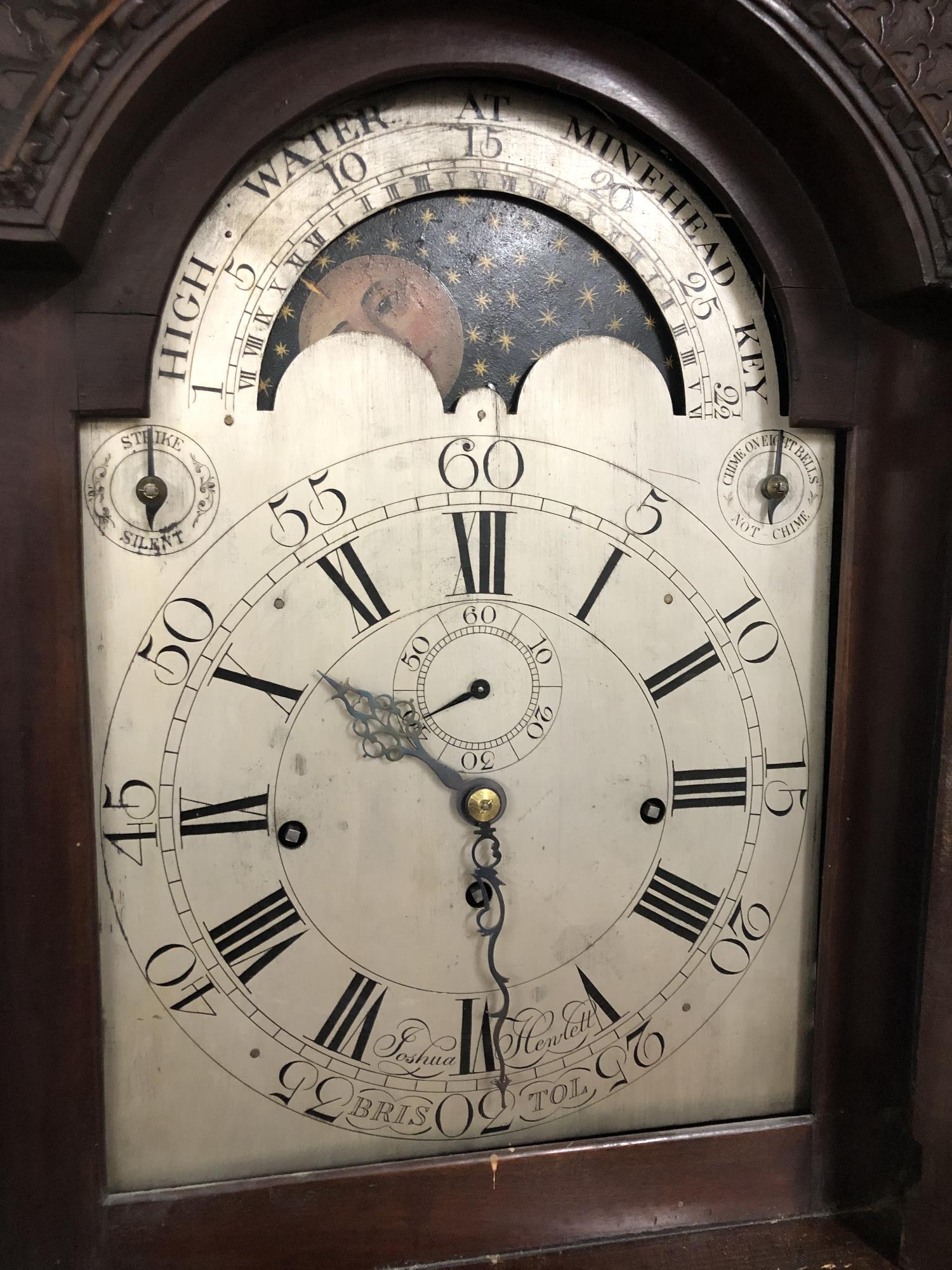 A fine 18th century longcase clock by Joshua Hewlett, Bristol. - Image 18 of 34