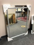 An all glass mirror with box corners