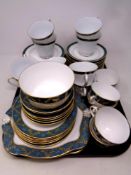 A tray containing twenty pieces of Tuscan bone tea china together with further Noritake Legendary