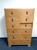 A 20th century oak seven drawer chest, width 81.