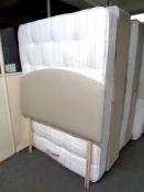 A 4'6 storage divan set with Perfecta Back Care firm mattress