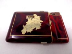 A British military occupation cigarette case with lighter