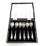 A set of six cased silver teaspoons, Sheffield marks CONDITION REPORT: 73.