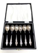 A set of six cased silver teaspoons, Sheffield marks CONDITION REPORT: 73.