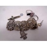 A costume jewellery bracelet, dress ring,