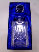 An Edinburgh International crystal whisky decanter with stopper in original box