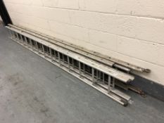 Two aluminium extension ladders