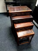 A nest of three Chinese hardwood tables