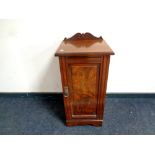 An Edwardian mahogany and walnut pot cupboard,