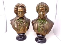 A pair of ceramic busts,